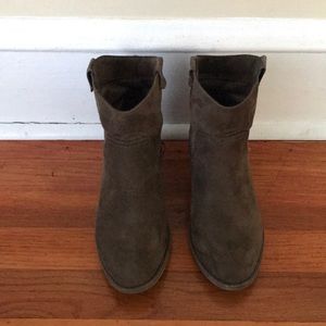 Brown suede boots